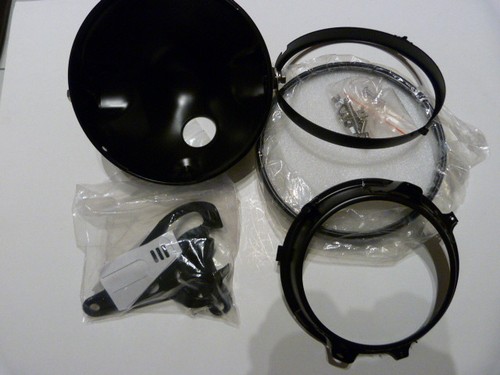 Phare rond noir pour - , optique