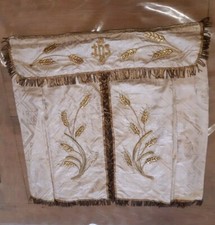 RIDEAU CONOPE TABERNACLE/TISSUS SOIE FIL OR DORE/FRANGES AUTEL/XIXème