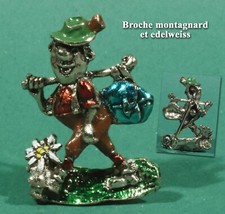 Broche montagnard et edelweiss