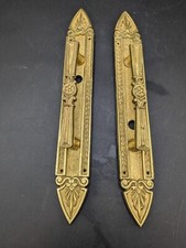 Grandes poignées de porte en bronze Empire Napoléon plaque de propreté 