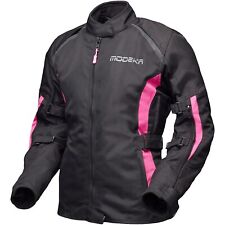 Veste De Moto Pour Femme 38 - Modeka Luana Lady - Imperméable Noir-Rose