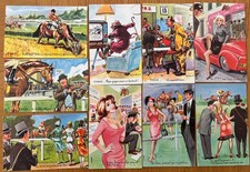 Petit lot de 9 x Cartes Postales Illustrateurs vers 1960: LE TIERCÉ. Humour