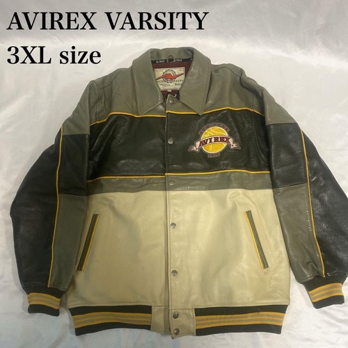 Avirex leather varsity jacket - leather,