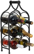 Porte Bouteilles En Fer Forgé Finition Noire Vieillie Cave À Vin Offre