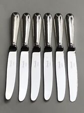 Superbes 6 COUTEAUX A ENTREMETS signés CHRISTOFLE modèle VENDOME COQUILLE 19,6cm