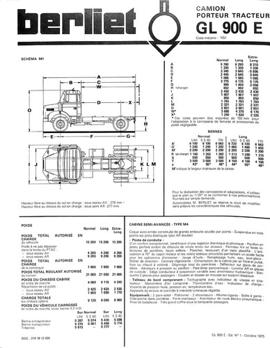Berliet fiche technique - /,
