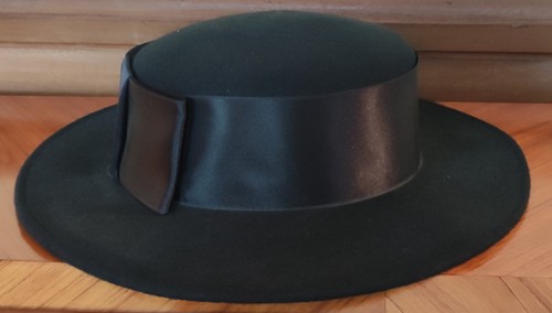 Ancien chapeau canotier noir - canotier,