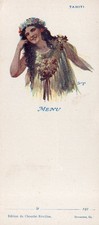 CHROMO MENU - TAHITI- ANNEES 1900 - EDITION DU CHOCOLAT REVILLON