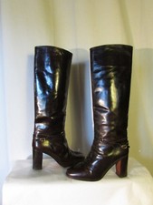 bottes cavalières  vintage CASSANDRE cuir marron chocolat 36,5