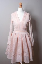 Robe Patineuse Rose Poudré en Dentelle - Taille S/M