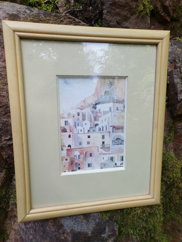 Aquarelle ville mediterranee - aquarelle,