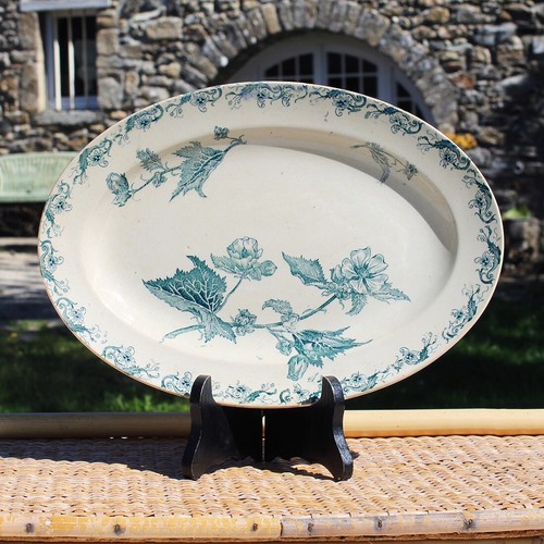 Ancien plat ovale faïence - plat,
