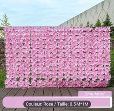 Lot De 2 Panneaux Mural de Fleurs Artificielles Élégant L:1mxl:0,5m Étanche.