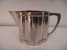 Pot à lait ancien en laiton intérieur chromé à l'extérieur 7,8 cm X 13 cm