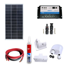 Kit photovoltaïque camping-car panneau solaire 100W supports câbles mono