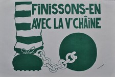 Affiche MAI 68 originale : Finissons en avec la Vème chaîne ! #RÉVOLUTION