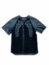 Alexander Wang X H&M Black Suede + leather Baseball T-shirt Size XS Extra Small