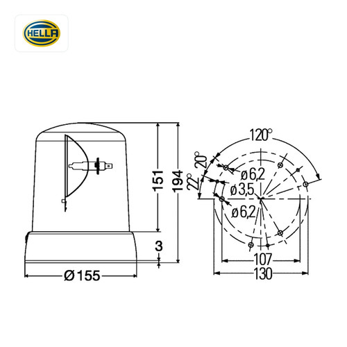 Gyrophare hella 2rl 008 - hella,