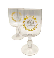 2 Anciens Verres à bière 1664 Kronenbourg 25cl sur pied