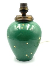 Pied De Lampe Porcelaine De Paris Vert Empire Étoiles Bel État