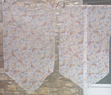 Paire de rideaux motifs roses jaunes vintage