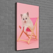 Tulup Tableau Sur Toile Image Imprimé 60x120 - Chat sur un transat