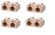 LOT 4 SOURICIERE TAPETTE SOURIS 2 TROU en bois HETRE LUCIFER