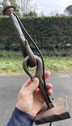 Pied lampe fer forgé - lampe,
