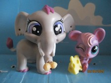 PETSHOP DUO :  ELEPHANT N°3816 + SOURIS N°3817 + ACCESSOIRES D'ORIGINE