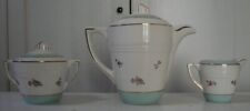 Service Café 1950s Porcelaine CHAMBORD Cafetière Pot Lait Sucrier Mint Dorure