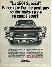 PUBLICITE  1968   SIMCA  1501  SPECIAL coupé sport