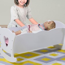 Berceau de poupée en bois blanc de 18 pouces, jouet éducatif robuste 21