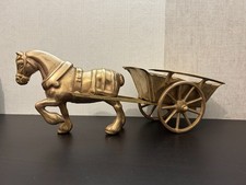 Cheval et Charrette en Laiton