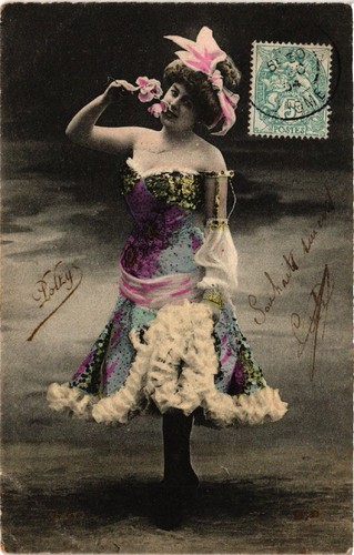 Old postcard theater - old,