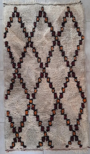 Tapis berbère pur laine fait - laine,