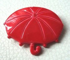 BROCHE vintage parapluie rouge