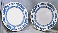 Paire Assiette Bleu Et Blanc