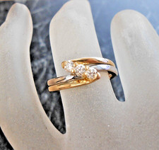 Bague  2 ors  18K sertie de 3