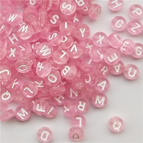 Perles alphabet rose - alphabet,