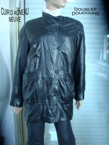 Veste manteau cuir - manteau,