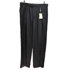 Pantalon Mani 100% Lin Noir