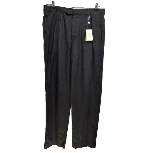Pantalon mani 100 lin noir - 100%,
