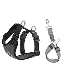 Ensemble de Harnais et Laisse de sécurité de Voiture Multifonction Tissu Régl...