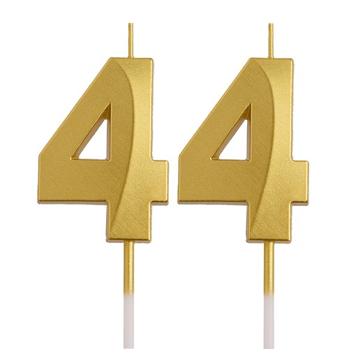 44th birthday candles gold - candles,,