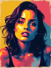 Affiche A4 Femme Pop Art Chic
