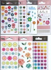 Stickers 3d 2d Fleurs pour ordinateurs vélos scrapbooking planche 14 cm x 7,5 cm