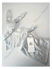 Doudou Plat Lapin Bleu Ciel