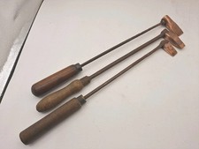 outil ancien lot 3 fer à souder de zingueur tête en cuivre 