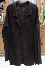 Gilet CAMAIEU marron à côtes / taille 2