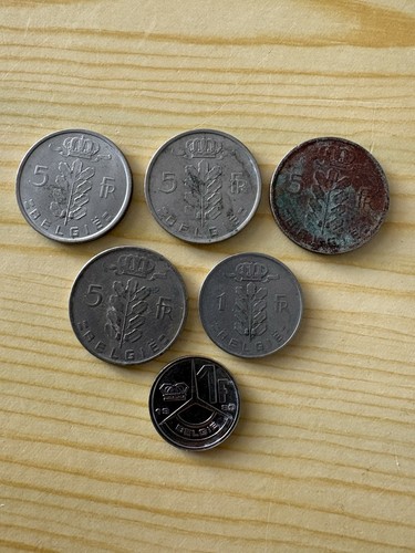 Lot pièces monnaie - 6, belgique